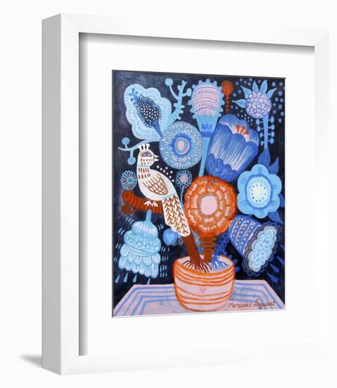 Blue Flowers-Mercedes Lagunas-Framed Art Print