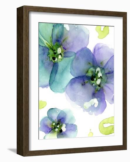 Blue Flowers-Dawn Derman-Framed Art Print