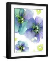 Blue Flowers-Dawn Derman-Framed Art Print