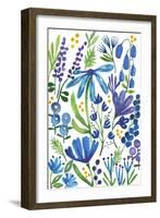 Blue Flowers-Elizabeth Rider-Framed Giclee Print