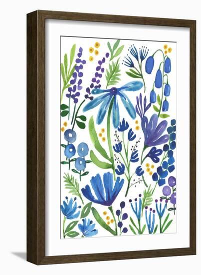 Blue Flowers-Elizabeth Rider-Framed Giclee Print