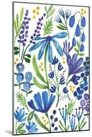 Blue Flowers-Elizabeth Rider-Mounted Giclee Print