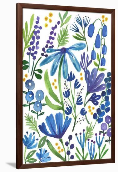 Blue Flowers-Elizabeth Rider-Framed Giclee Print