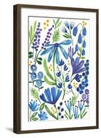 Blue Flowers-Elizabeth Rider-Framed Giclee Print