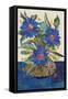 Blue Flowers-Kestrel Michaud-Framed Stretched Canvas