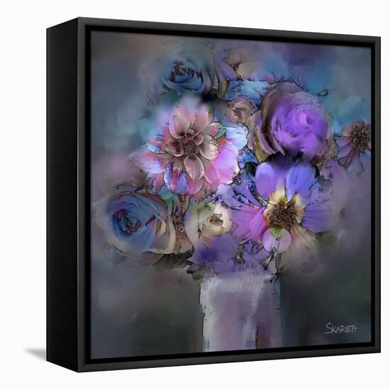 Blue Flowers-Skarlett-Framed Stretched Canvas