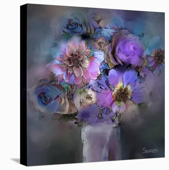 Blue Flowers-Skarlett-Stretched Canvas