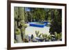 Blue Fountain and Cactus in the Majorelle Gardens (Gardens of Yves Saint-Laurent)-Matthew Williams-Ellis-Framed Photographic Print