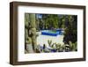 Blue Fountain and Cactus in the Majorelle Gardens (Gardens of Yves Saint-Laurent)-Matthew Williams-Ellis-Framed Photographic Print