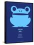 Blue Frog Multilingual Poster-NaxArt-Framed Stretched Canvas