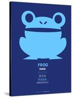 Blue Frog Multilingual Poster-NaxArt-Stretched Canvas