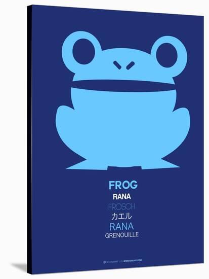 Blue Frog Multilingual Poster-NaxArt-Stretched Canvas