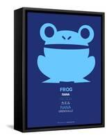 Blue Frog Multilingual Poster-NaxArt-Framed Stretched Canvas