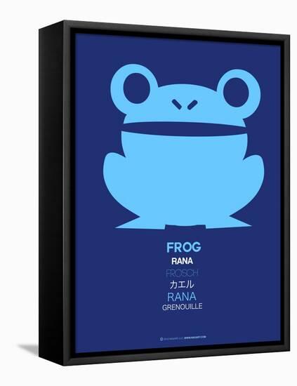 Blue Frog Multilingual Poster-NaxArt-Framed Stretched Canvas