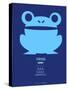 Blue Frog Multilingual Poster-NaxArt-Stretched Canvas