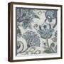 Blue Garden Chintz I-June Vess-Framed Art Print