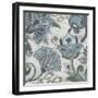 Blue Garden Chintz I-June Vess-Framed Art Print