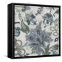 Blue Garden Chintz II-June Vess-Framed Stretched Canvas