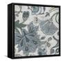 Blue Garden Chintz III-June Vess-Framed Stretched Canvas