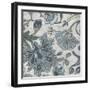 Blue Garden Chintz III-June Vess-Framed Art Print