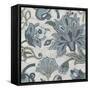 Blue Garden Chintz IV-June Vess-Framed Stretched Canvas