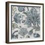 Blue Garden Chintz IV-June Vess-Framed Art Print