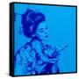 Blue Geisha-Abstract Graffiti-Framed Stretched Canvas