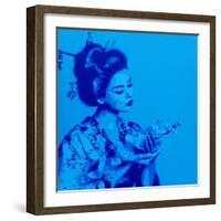 Blue Geisha-Abstract Graffiti-Framed Giclee Print