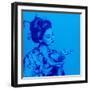 Blue Geisha-Abstract Graffiti-Framed Giclee Print