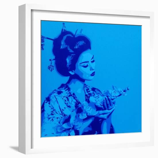 Blue Geisha-Abstract Graffiti-Framed Giclee Print