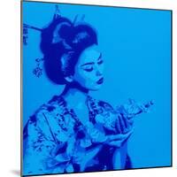 Blue Geisha-Abstract Graffiti-Mounted Giclee Print