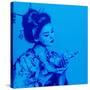 Blue Geisha-Abstract Graffiti-Stretched Canvas