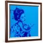 Blue Geisha-Abstract Graffiti-Framed Giclee Print