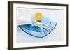 Blue Glass Dishware And Silver Cutlery-Milovelen-Framed Art Print