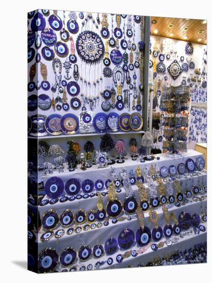 Blue Glass-Eye Pendant Shop in the Grand Bazaar, Istanbul, Turkey-Ali Kabas-Stretched Canvas