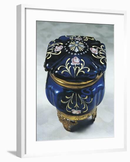 Blue Glass Goblet Bomboniere with Gilt Bronze Base-null-Framed Giclee Print