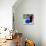 Blue Glass Vase with blossom and black cat-Claire Huntley-Stretched Canvas displayed on a wall