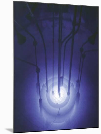 Blue Glow of Nuclear Reactors Core, Ca. 1990-null-Mounted Photo