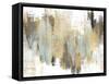 Blue Gold Brown Abstract, 2023-David Moore-Framed Stretched Canvas