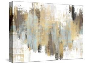 Blue Gold Brown Abstract, 2023-David Moore-Stretched Canvas