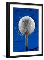 Blue Golf Ball Splash-Steve Gadomski-Framed Premium Photographic Print