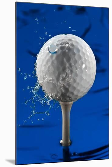 Blue Golf Ball Splash-Steve Gadomski-Mounted Photographic Print