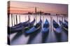 Blue Gondolas-Michael Blanchette-Stretched Canvas