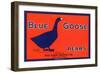Blue Goose Pear Label-null-Framed Art Print