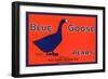 Blue Goose Pear Label-null-Framed Art Print