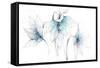 Blue Graphite Floral Trio-Avery Tillmon-Framed Stretched Canvas