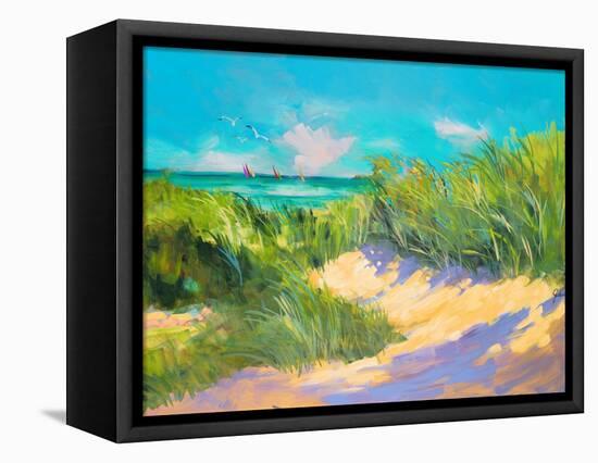 Blue Grass Breeze I-Jane Slivka-Framed Stretched Canvas