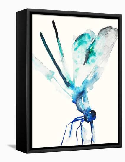 Blue & Green Dragonfly-Karin Johannesson-Framed Stretched Canvas