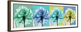 Blue Green Flowers 1-Albert Koetsier-Framed Premium Giclee Print