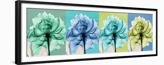 Blue Green Flowers 1-Albert Koetsier-Framed Premium Giclee Print
